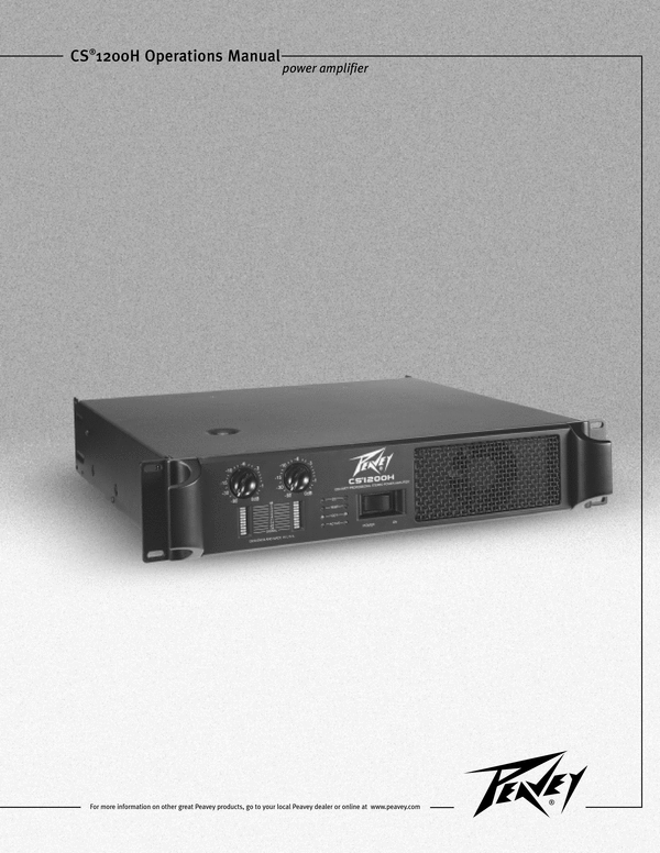 Product picture Peavey CS 1200H Stereo Power Amplifier