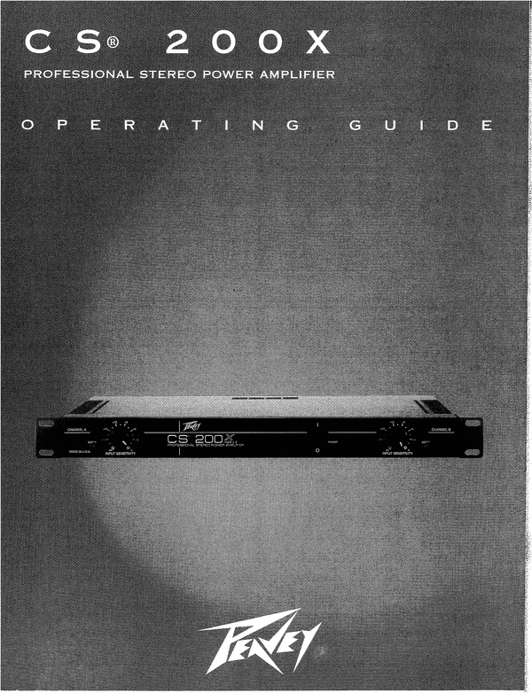 Product picture Peavey CS 200X Professional Stereo Power Amplifier