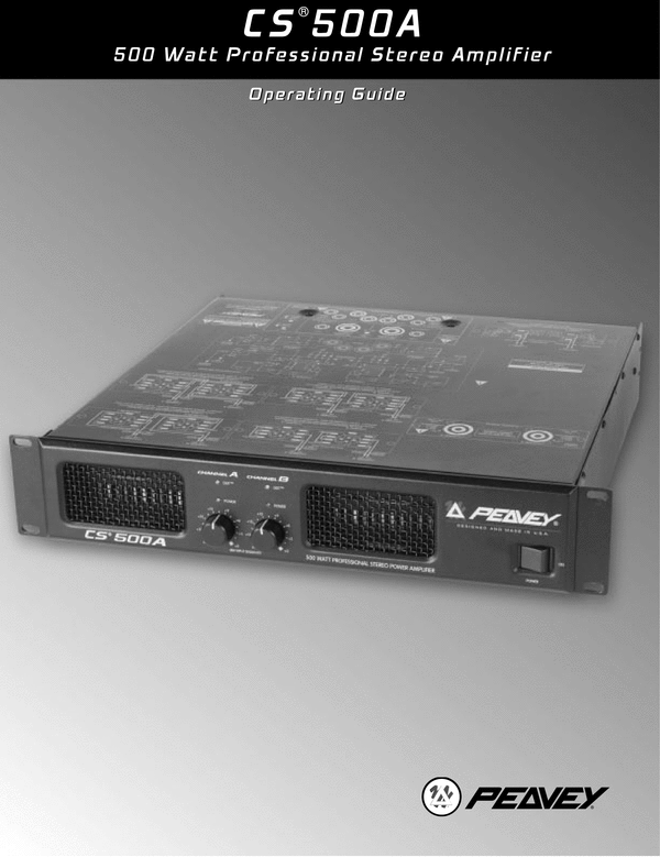 Product picture Peavey CS 500S 500 Watt Professional Stereo Power Amplifier