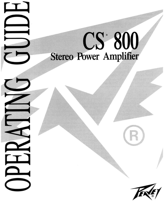 Product picture Peavey CS 800 Stereo Power Amplifier