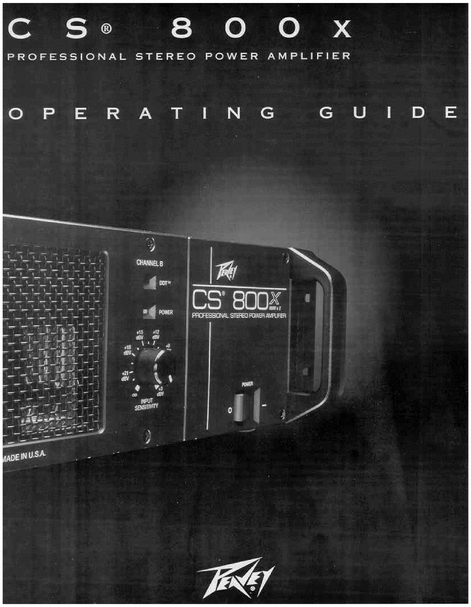 Product picture Peavey CS 800X Professional Stereo Power Amplifier